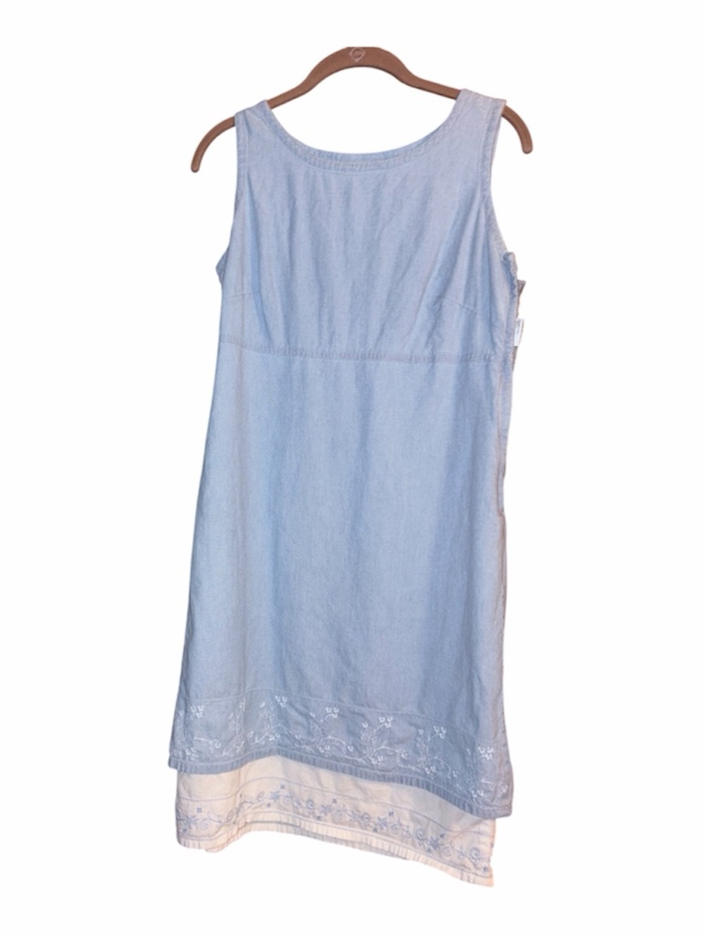 Denim Sleeveless Embroidered Casual Dress